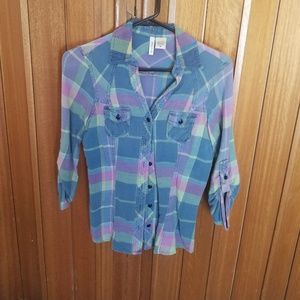 Plaid Button Up Top